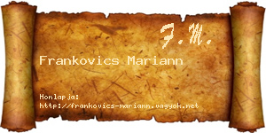 Frankovics Mariann névjegykártya