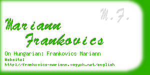 mariann frankovics business card